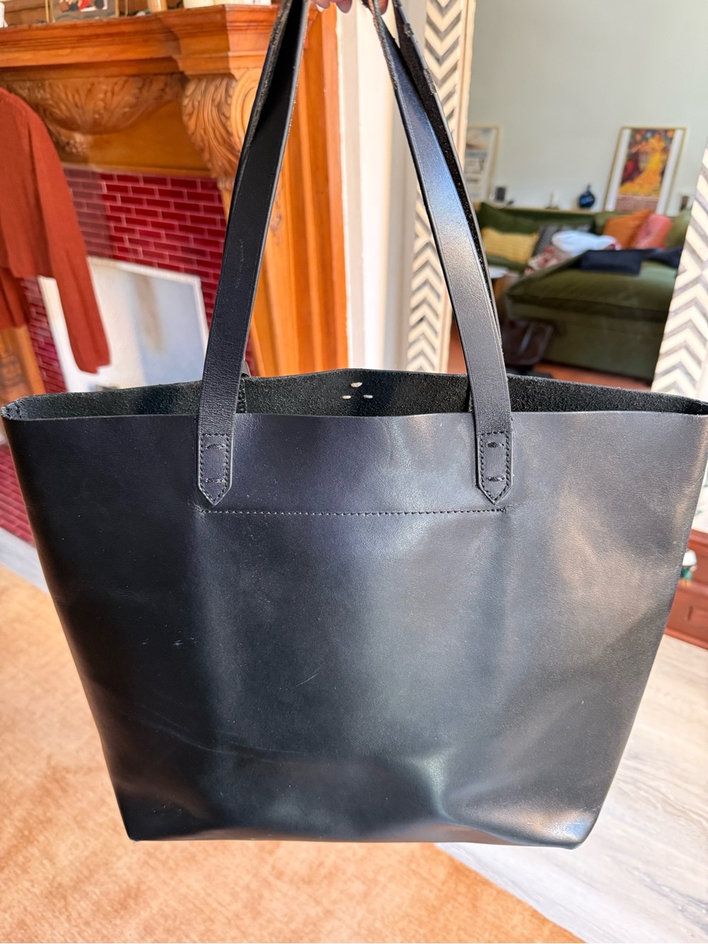 Kelsi Dagger Black Leather Tote Bag